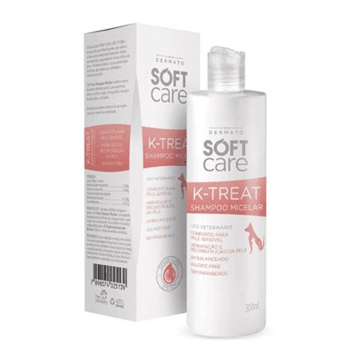 Shampoo Micelar Soft Care K-Treat para cachorros e gatos 300,0ml