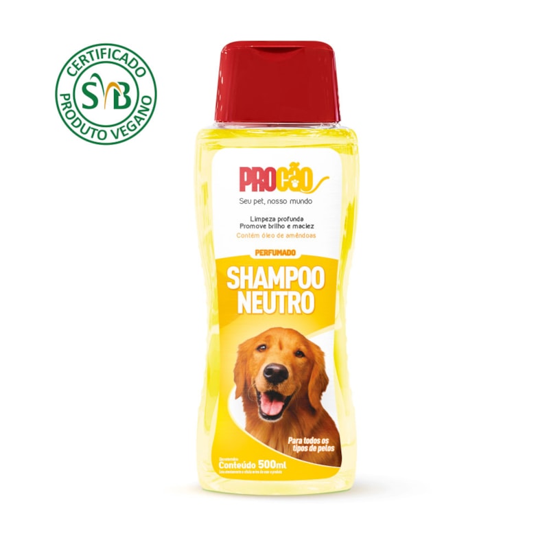 Shampoo Procão Vegano Neutro para Cães 500ml POLI PET