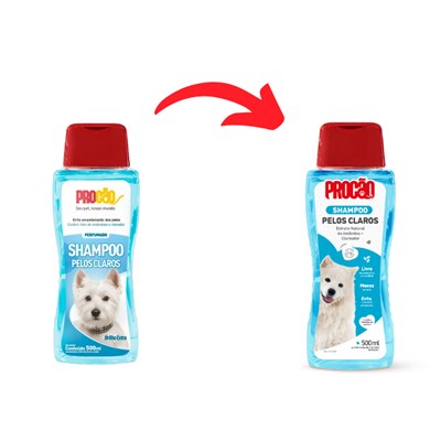 Shampoo Procão Vegano para Cães Pelos Claros 500ml