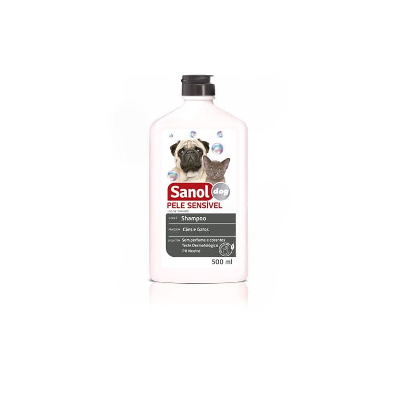 Shampoo Sanol Dog Hipoalergênico para Cães e Gatos 500ml POLI PET