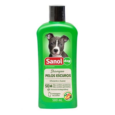Shampoo Sanol Dog Pelos Escuros 500ml para Cães e Gatos