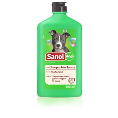 Shampoo Sanol Dog Pelos Escuros para Cães e Gatos 500ml
