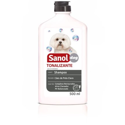 Shampoo Sanol Dog Tonalizante de Pêlos Claros 500ml