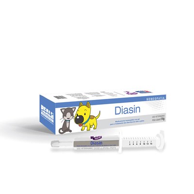 Sistema Terapeutico HomeoPet Antidiarréico Diasin para Cachorros e Gatos 14gr