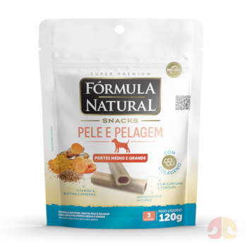 Snacks Fórmula Natural Pele e Pelagem para Cães Adultos Portes Médio e Grande 120g - Imagem principal