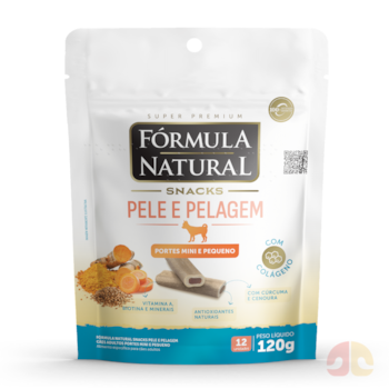 Snacks Fórmula Natural Pele e Pelagem para Cães Adultos Portes Mini e Pequeno 120g - Imagem principal