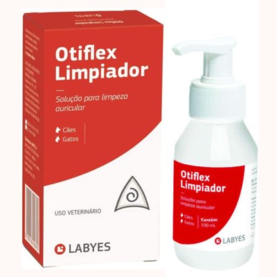 Solução Auricular Otiflex Limpiador Labyes para Cachorros e Gatos com 100ml