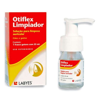 Solução Auricular Otiflex Limpiador Labyes para Cachorros e Gatos com 25ml