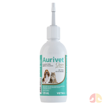 Solução Otológica Aurivet Clean pH Neutro Vetnil 120ml para Cães e Gatos - Imagem principal