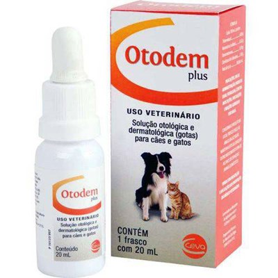 Solução Otológica Otodem Plus para cachorros e gatos 20ml