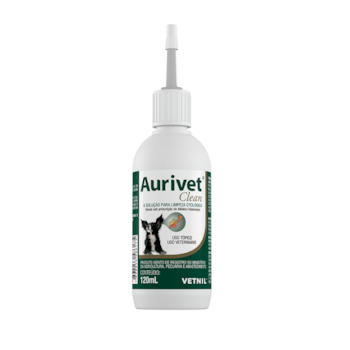 Solução Otológica para Limpeza Vetnil Aurivet Clean para Cachorros e Gatos 120ml - Imagem principal