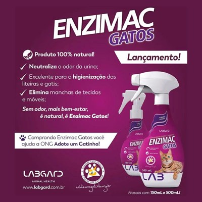 Spray Enzimac Gatos Eliminador de Odores e Manchas 150ml