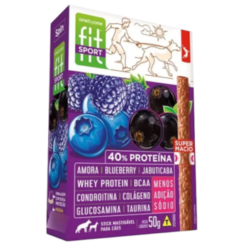Stick Spin Pet Fit Sport para cães sabor amora, blueberry e jabuticaba 50g - Imagem principal