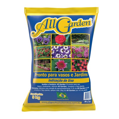 Substrato Pronto All Garden Turfa para Jardins e Vasos com 5,0kg