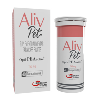 Suplemento Alimentar Aliv Pet 150mg 40 Comprimidos para Cães e Gatos - Imagem principal
