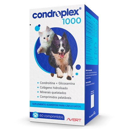 Suplemento Alimentar Condroplex 1000 para Cães e Gatos 60 Comprimidos