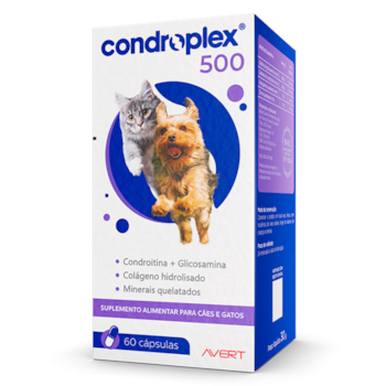 Suplemento Alimentar Condroplex 500 Com 60 Cápsulas Para Cães e Gatos - Imagem principal