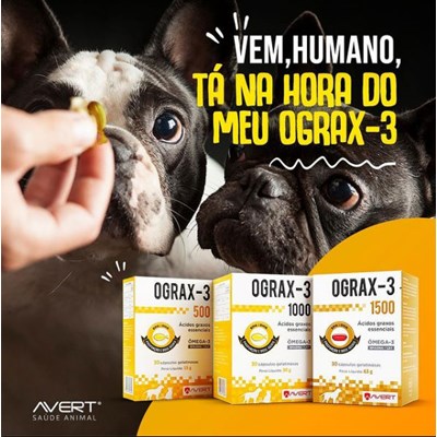 Suplemento Alimentar Ograx Ômega 3 1000mg 30 Cápsulas para Cães e Gatos