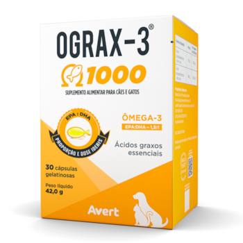 Suplemento Alimentar Ograx Ômega 3 1000mg 30 Cápsulas para Cães e Gatos - Imagem principal