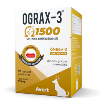 Suplemento Alimentar Ograx Ômega-3 1500 30 cápsulas para Cães - Imagem principal