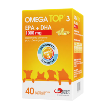Suplemento Alimentar Omega Top 3 EPA + DHA 1000mg 40CP para Cães e Gatos - Imagem principal