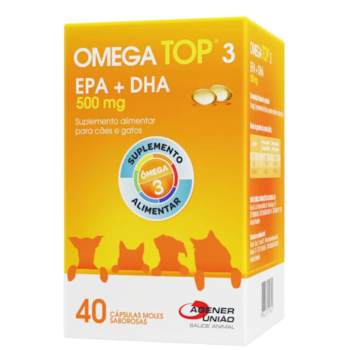 Suplemento Alimentar Omega Top 3 EPA + DHA 500mg 40CP para Cães e Gatos - Imagem principal