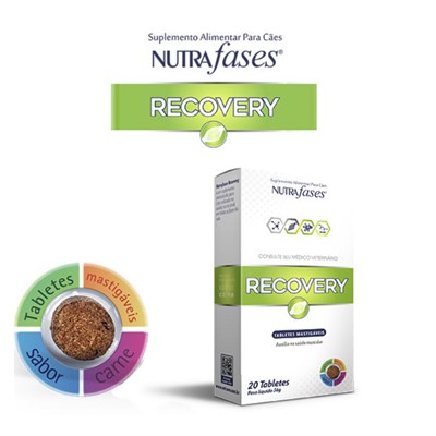 Suplemento Alimentar Recovery Nutrafases 20 Tabletes Mastigáveis para Cães Sabor Carne