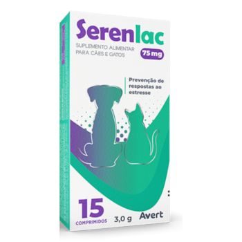 Suplemento Alimentar Serenlac 75mg para Cães e Gatos 15 Comprimidos - Imagem principal