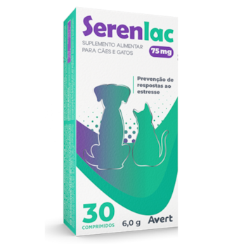 Suplemento Alimentar Serenlac 75mg para Cães e Gatos 30 Comprimidos - Imagem principal