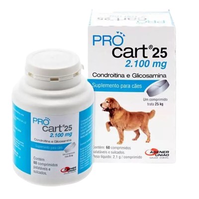 Suplemento Articular Pro Cart 25 para Cães Acima de 25kg com 60 comprimidos