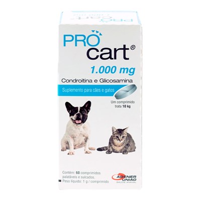 Suplemento Articular Pro Cart para Cachorros e Gatos com 60 comprimidos