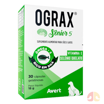 Suplemento Avert Ograx Sênior 5 para Cães e Gatos 30 Cápsulas - Imagem principal