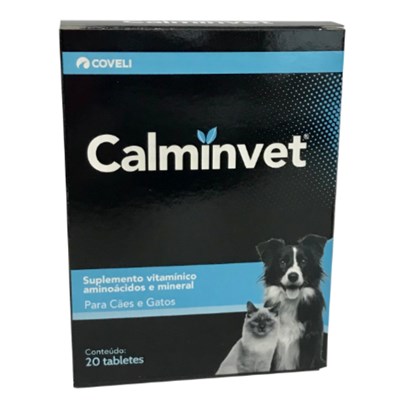 Suplemento Calminvet para Cachorros e Gatos com 20 tabletes