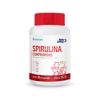 Suplemento Mineral Nutrisana Spirulina para Cachorros e Gatos com 30 comprimidos - Imagem principal