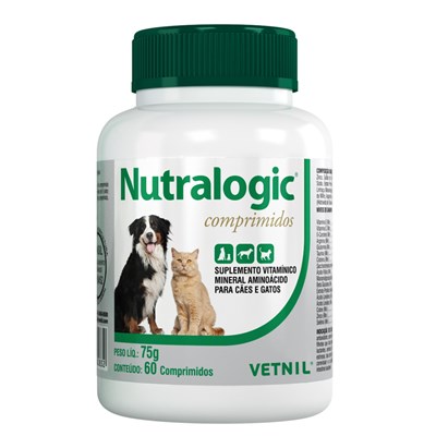 Suplemento Nutralogic com 60 Comprimidos para Cães e Gatos
