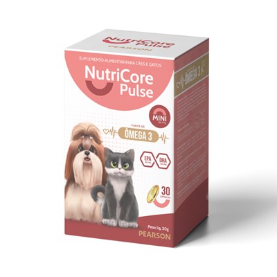 Suplemento Nutricore Pulse Mini 180mg para Cães e Gatos 30CP