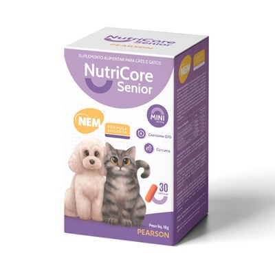 Suplemento NutriCore Senior Mini 67,5mg para Cães e Gatos Seniores com até 10kg 30CP