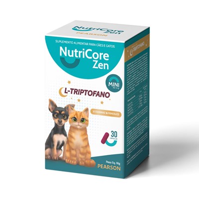 Suplemento NutriCore Zen Mini 250mg para Cães e Gatos até 10 kg 30CP