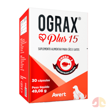 Suplemento Ograx Plus 15 para Cães e Gatos 30 cápsulas - Imagem principal
