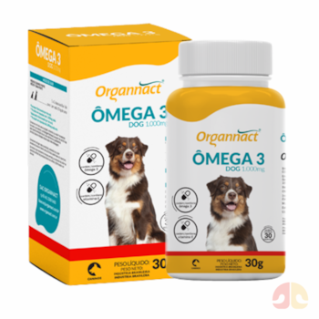 Suplemento Organnact Ômega 3 Dog 1000mg para Cães com 30 Cápsulas - Imagem principal