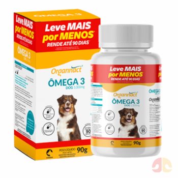 Suplemento Organnact Ômega 3 Dog 1000mg para Cães com 90 Cápsulas - Imagem principal