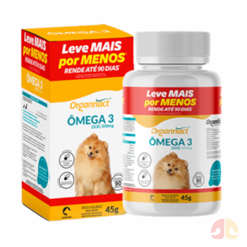 Suplemento Organnact Ômega 3 Dog 500mg para Cães com 90 Cápsulas - Imagem principal