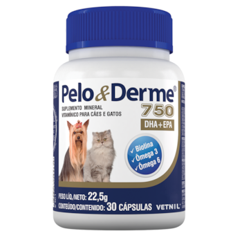 Suplemento Pelo e Derme para Cães e Gatos 30 cps - Imagem principal