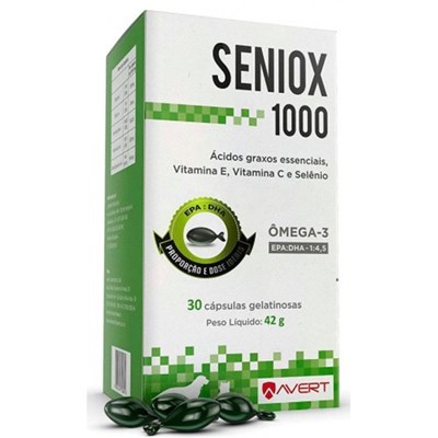 Suplemento Seniox 1000 para Cachorros e Gatos com 30 Cápsulas 1000mg