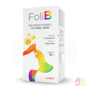 Suplemento Vitamínico Alimentar Foli B 30ml Avert para Cães e Gatos - Imagem principal