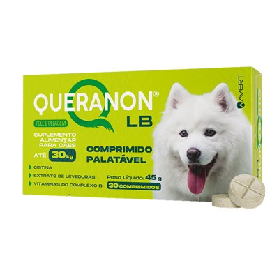 Suplemento Vitamínico Aminoácido Queranon LB 30 Comprimidos para Cães de Porte Grande