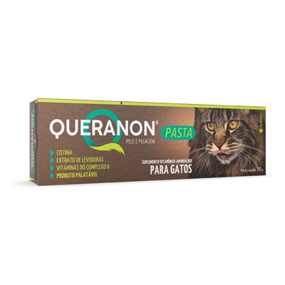 Suplemento Vitamínico Aminoácido Queranon Pasta 70gr para Gatos