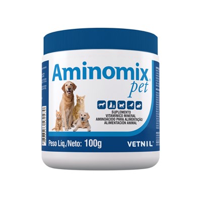 Suplemento Vitamínico Aminomix Pet para Cachorros e Gatos 100gr