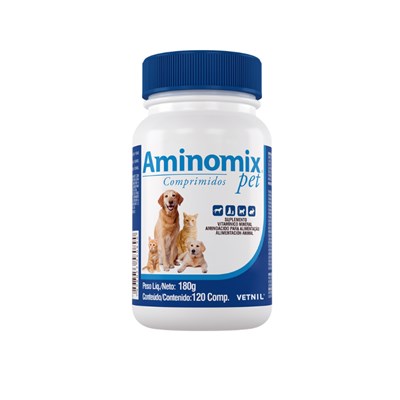 Suplemento Vitamínico Aminomix Pet para Cachorros e Gatos 120 Comprimidos