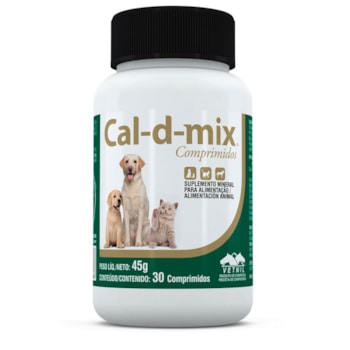 Suplemento Vitamínico Cal-D-Mix Comprimido para Cachorros e Gatos com 30 Comprimidos - Imagem principal